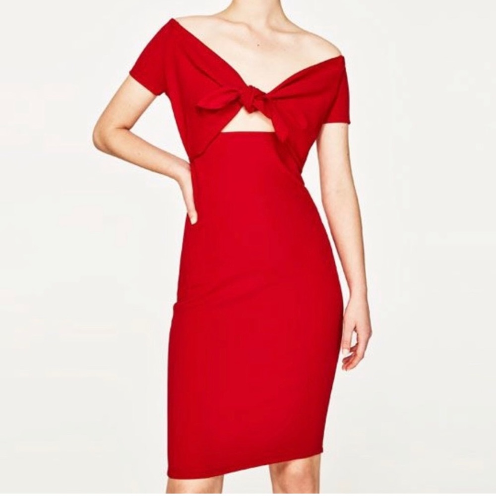 Red Zara dress